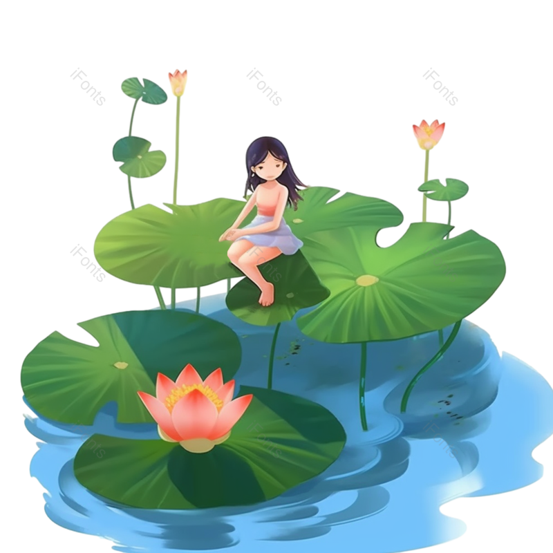 夏至图片,元素元素,荷花PNG,夏天免抠素材
